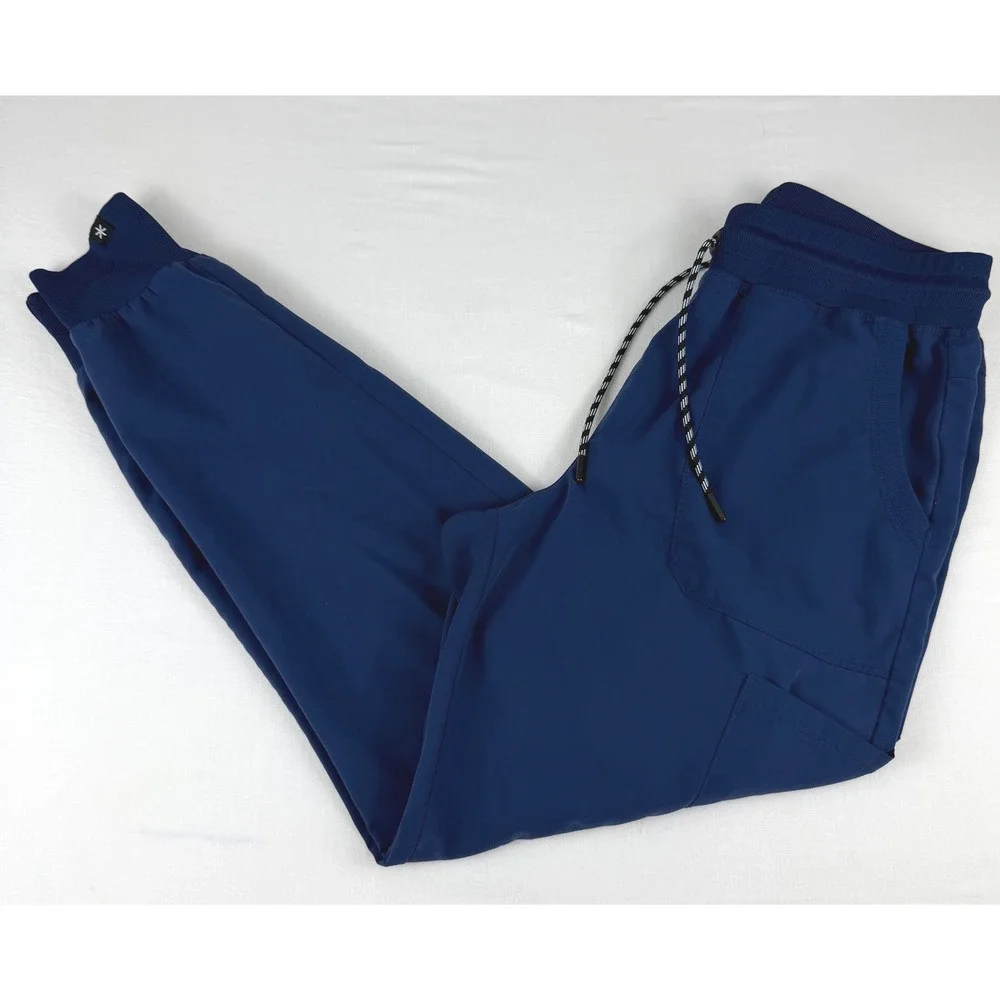 Beyond Scrubs Cloud Nine 6-Pocket Knit Waistband Cargo Jogger Scrub Pants Navy M